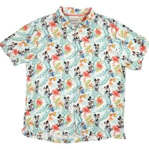 Tommy Bahama Disney Parks Shirt Mens M Aloha Camp Mickey Minnie Donald Tropical